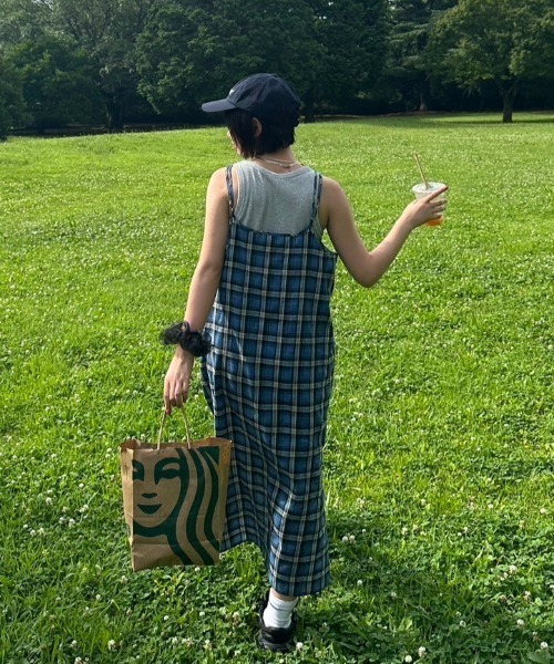 nemne store(ネンネストア)の「【低身長サイズあり】チェック柄キャミワンピース(ワンピース・レディース・ブルー/レッド・SMALL/MEDIUM)」の9枚目の写真