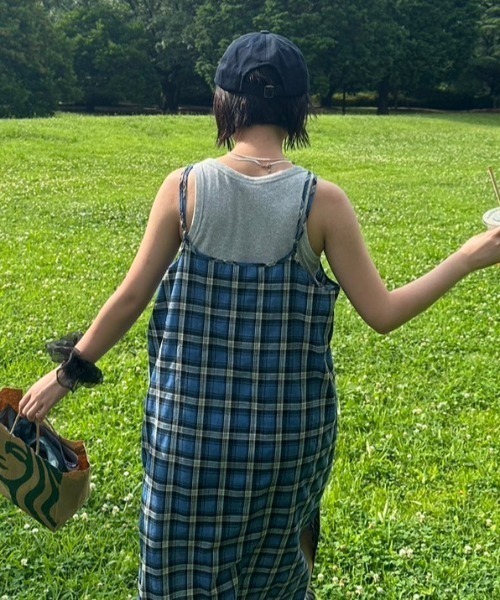 nemne store(ネンネストア)の「【低身長サイズあり】チェック柄キャミワンピース(ワンピース・レディース・ブルー/レッド・SMALL/MEDIUM)」の8枚目の写真