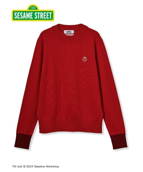 MADISONBLUE クルーネック ウール ニット 刺繍 Mila Owen（ミラオーウェン）の「【SESAME STREET】クルーネック刺繍
