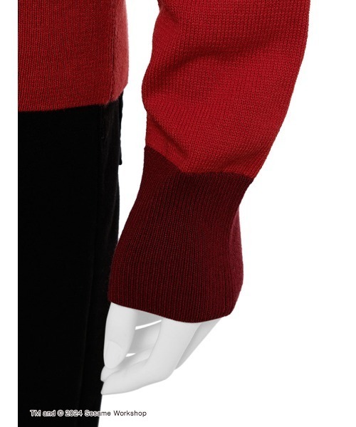 MADISONBLUE クルーネック ウール ニット 刺繍 Maison Kitsune メゾンキツネ ロゴ刺繍 クルーネックニット ブルー