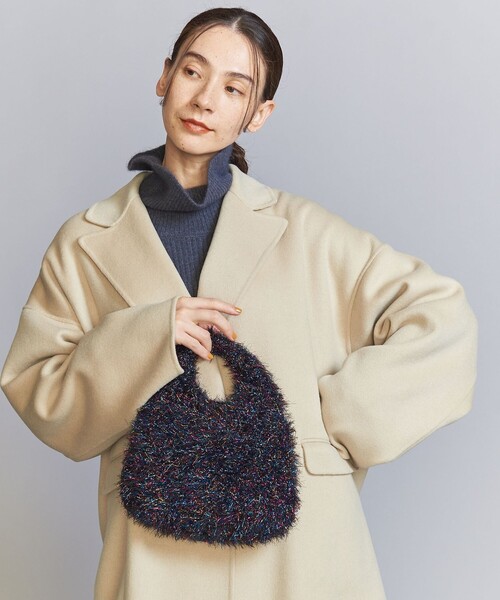 BEAUTY&YOUTH UNITED ARROWS（ビューティーアンドユースユナイテッドアローズ）の「ニット ラメ ワンハンドル バッグ（ハンドバッグ・レディース・ブラック/ライトグレー・FREE）」の3枚目の写真