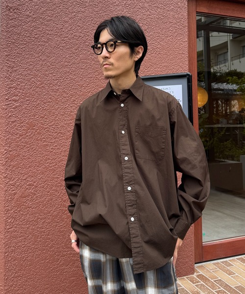 CITEN(シテン)の「<CITEN>スタンダードシャツ(シャツ/ブラウス・メンズ・ネイビー/ライトブルー/ナチュラル/グレー/ライトグレー/イエロー/コバルトブルー/ライラック/ダークブラウン/ライム/ダークグレー/オフホワイト・S/M/L/XL)」の1枚目の写真