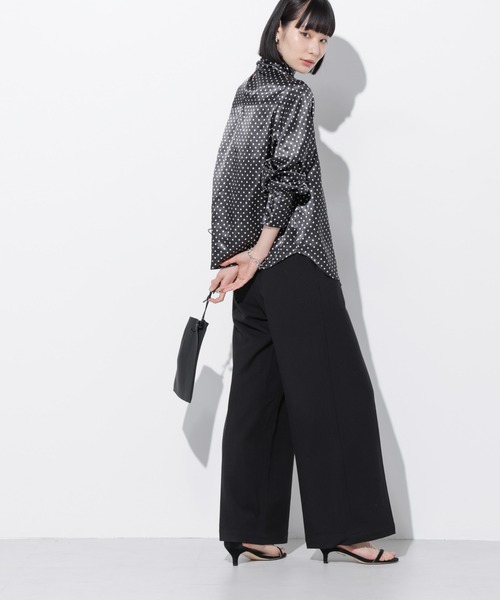 Apo(s)ture(アポスチャー)の「ARIA-003/ピーチセンタープレスワイドパンツ(その他パンツ・レディース・ブラック/モカ/オレンジ/グレー・XS/S/M/L/XL)」の9枚目の写真