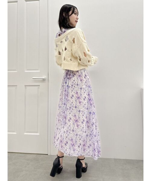 dazzlin（ダズリン）の「スリットケーブルニットカーディガン（カーディガン/ボレロ・レディース・ブラック/パープル/グリーン/オフホワイト・FREE）」の13枚目の写真