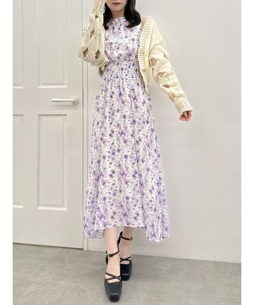 dazzlin（ダズリン）の「スリットケーブルニットカーディガン（カーディガン/ボレロ・レディース・ブラック/パープル/グリーン/オフホワイト・FREE）」の15枚目の写真