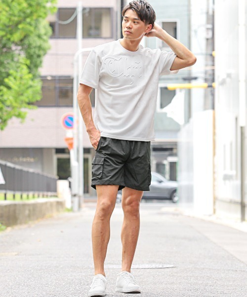 LUXSTYLE(ラグスタイル)の「ナイロンカーゴショーツ(カーゴパンツ・メンズ・ホワイト/ブラック/ベージュ/ネイビー/オリーブ/チャコール・M/L/XL)」の14枚目の写真