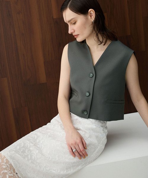 セザンヌ オーガニックコットン ボレロ ショート ベスト 3こ1】【30%OFF】ROBE de PEAU ローブデポー オーガニック