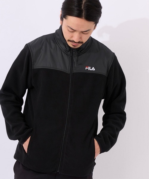FILA(フィラ)の「マイクロフリース 切り替えスタンドジャケット フルジップブルゾン(ブルゾン・メンズ・ネイビー/ブラック/ダークブルー・MEDIUM/LARGE/X-LARGE)」の7枚目の写真