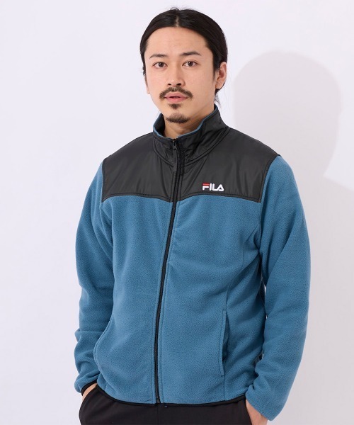 FILA(フィラ)の「マイクロフリース 切り替えスタンドジャケット フルジップブルゾン(ブルゾン・メンズ・ネイビー/ブラック/ダークブルー・MEDIUM/LARGE/X-LARGE)」の17枚目の写真