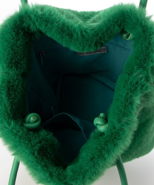 cache cache(カシュ カシュ)の「カシュカシュ cachecache / フェイクラビットハトメトートバッグ(トートバッグ・レディース・ベージュ系その他/グリーン/ピンク・FREE)」の10枚目の写真