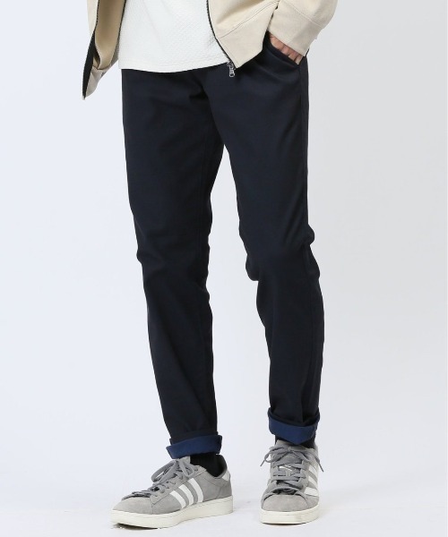 m.f.エディトリアル メンズ クロスストレッチ トラウザースキニーパンツ 裏カラー