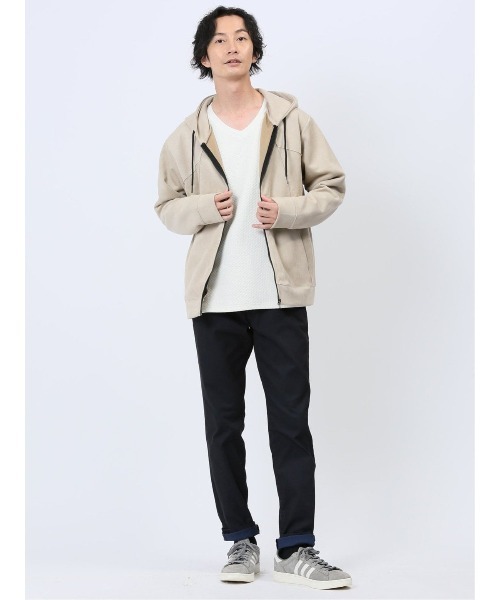 m.f.エディトリアル メンズ クロスストレッチ トラウザースキニーパンツ 裏カラー