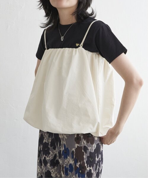 VENCEEXCHANGE(ヴァンスエクスチェンジ)の「ナイロンバルーン2WAY(キャミソール・レディース・ブラック/オフホワイト・FREE)」の2枚目の写真