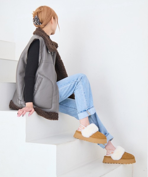 attagirl(アタガール)の「厚底ムートンサンダル(ブーツ・レディース・ブラック/ライトブラウン/ベージュ・L/M/S/3L/LL)」の9枚目の写真