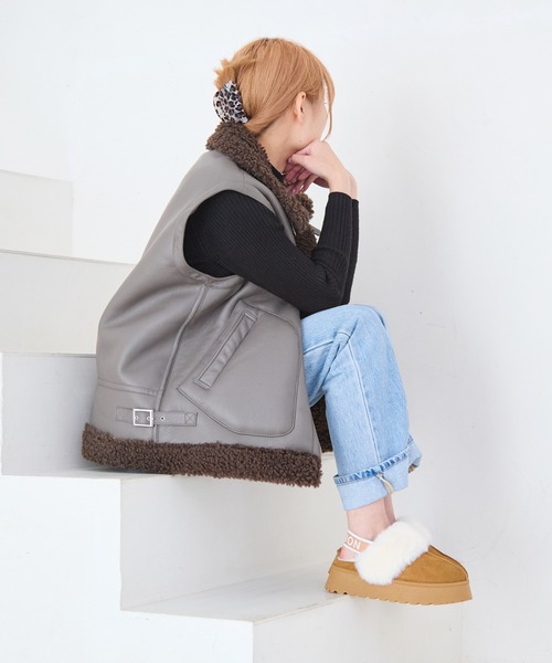 attagirl(アタガール)の「厚底ムートンサンダル(ブーツ・レディース・ブラック/ライトブラウン/ベージュ・L/M/S/3L/LL)」の10枚目の写真