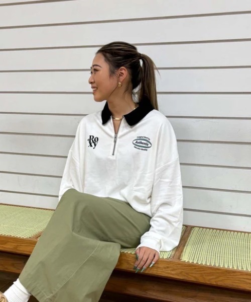 ROXY(ロキシー)の「BE YOU/ロキシーハーフジップスウェット(スウェット・レディース・ブラック/ホワイト/グリーン・SMALL/MEDIUM/LARGE)」の1枚目の写真