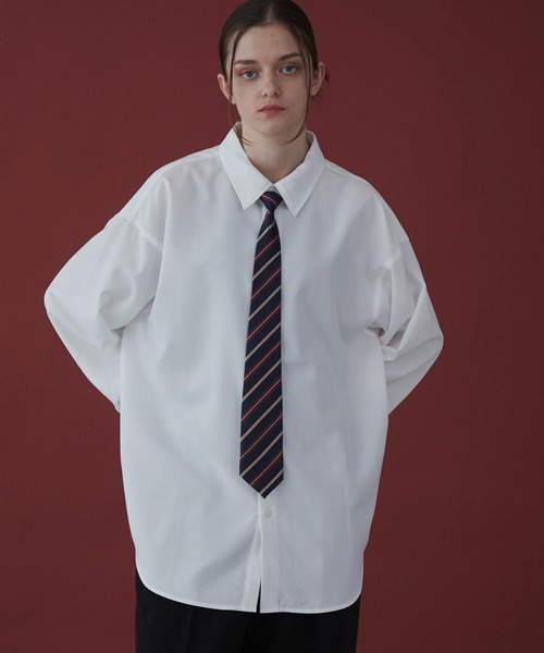 LUCY(ルーシー)の「LUCY/タイ付きロングスリーブシャツ(シャツ/ブラウス・メンズ・ホワイト/ブラック・MEDIUM/LARGE)」の3枚目の写真