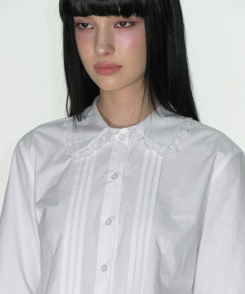 nomnom(ノムノム)の「【CRANK】PINTUCK LACE LONG SLEEVE BLOUSE(シャツ/ブラウス・レディース・オフホワイト・FREE)」の1枚目の写真