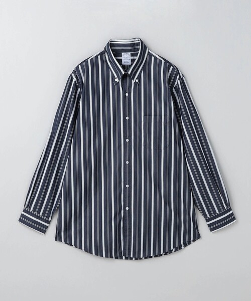 6(ロク)の「【別注】<Brooks Brothers × 6(ROKU)>STRIPE BD SHIRT NAVY(シャツ/ブラウス・レディース・ネイビー・M/XL)」の4枚目の写真