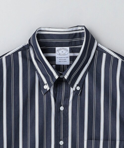 6(ロク)の「【別注】<Brooks Brothers × 6(ROKU)>STRIPE BD SHIRT NAVY(シャツ/ブラウス・レディース・ネイビー・M/XL)」の6枚目の写真