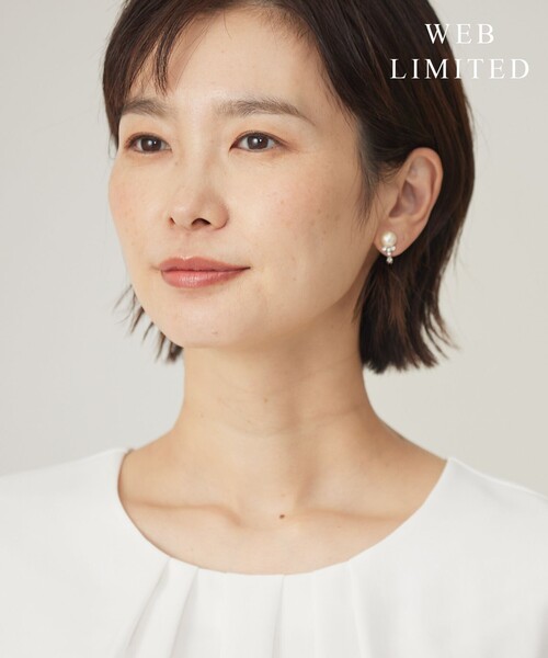 J.PRESS(ジェイプレス)の「【WEB限定】リバーシブルパール イヤリング(イヤリング・レディース・シルバー系/ゴールド系・F)」の2枚目の写真