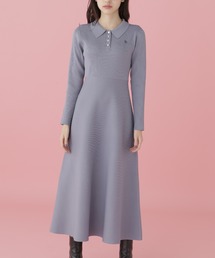 ◇長袖ポロネックニットワンピース
