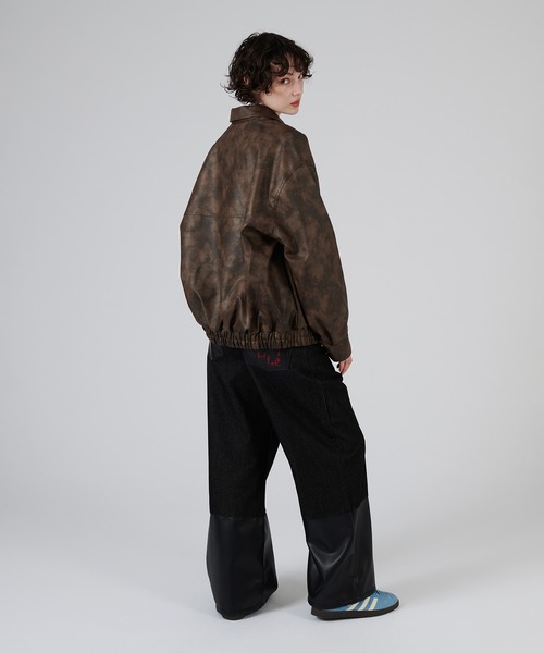 VINTAGE LIKE ARTIFICIAL GRAIN BLOUSON / ヴィンテージライク合