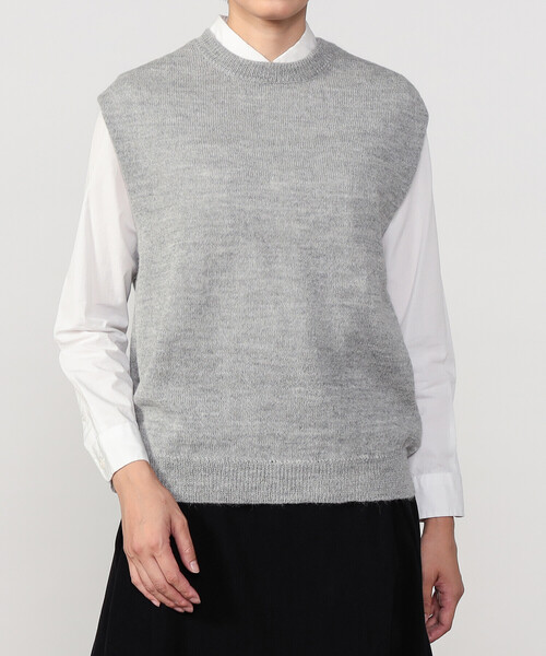 THIBAULT VAN DER STRAETE（ティボー・ヴァン・ダル・ストラット）の「THIBAULT VAN DER STRAETE | アルパカ クルーネックベスト WOMEN（ベスト・レディース・ブラック/グレー・S）」の12枚目の写真