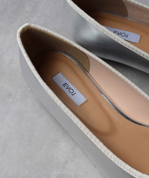 EVOL（イーボル）の「ソフトスクエアトゥバレエ【ブラック・シルバーのみ晴雨兼用】（バレエシューズ・レディース・ブラック/シルバー・22.5/23/23.5/24/25/24.5/22）」の9枚目の写真