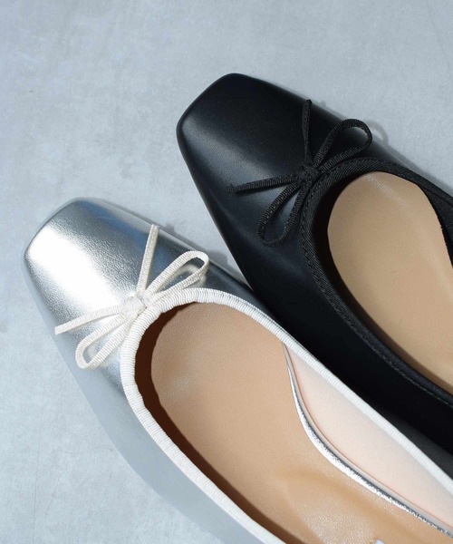 EVOL（イーボル）の「ソフトスクエアトゥバレエ【ブラック・シルバーのみ晴雨兼用】（バレエシューズ・レディース・ブラック/シルバー・22.5/23/23.5/24/25/24.5/22）」の8枚目の写真