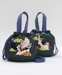 HOUSTON（ヒューストン）の「HOUSTON（ヒューストン）刺繍エフェクトバッグ/巾着バッグ/ミニショルダー レディース メンズ ユニセックス/虎/猫/金魚（ショルダーバッグ・キッズ）」