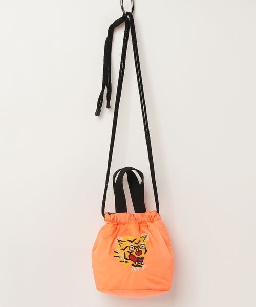 ヒューストン ベロアエフェクトバッグ 巾着 ミニショルダーバッグ 虎タイガー刺繍 HOUSTON ヒューストン TIGER DRAGON EMB DENIM EFECT BAG 虎 福