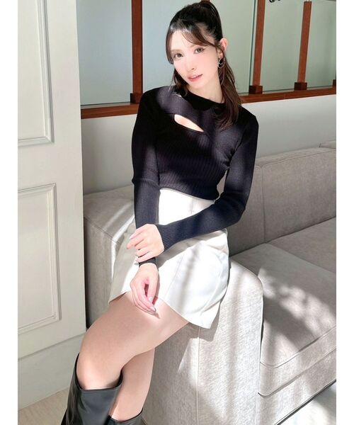 RESEXXY（リゼクシー）の「ハイウエストミニスカート（スカート・レディース・アイボリー/ブラック/その他1・FREE）」の5枚目の写真