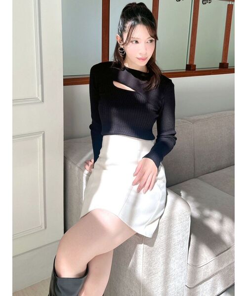 RESEXXY（リゼクシー）の「ハイウエストミニスカート（スカート・レディース・アイボリー/ブラック/その他1・FREE）」の6枚目の写真