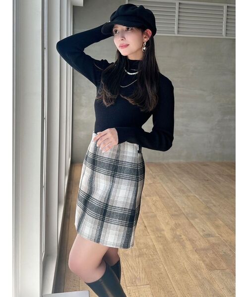 RESEXXY（リゼクシー）の「ハイウエストミニスカート（スカート・レディース・アイボリー/ブラック/その他1・FREE）」の7枚目の写真