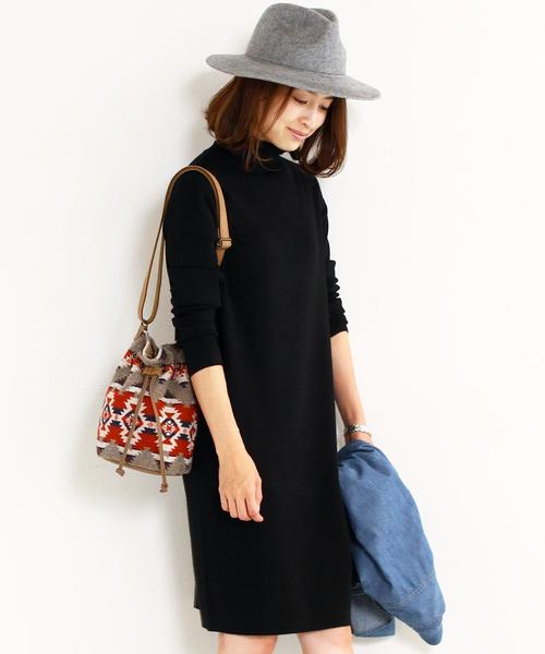 BEAUTY&YOUTH UNITED ARROWS（ビューティーアンドユースユナイテッドアローズ）の「BY∵ フルニードルタートルニットワンピース◆（ワンピース・レディース・ブラック/グレー/ブラウン・FREE）」の2枚目の写真