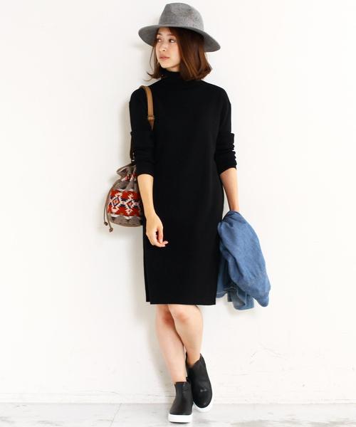 BEAUTY&YOUTH UNITED ARROWS（ビューティーアンドユースユナイテッドアローズ）の「BY∵ フルニードルタートルニットワンピース◆（ワンピース・レディース・ブラック/グレー/ブラウン・FREE）」の4枚目の写真