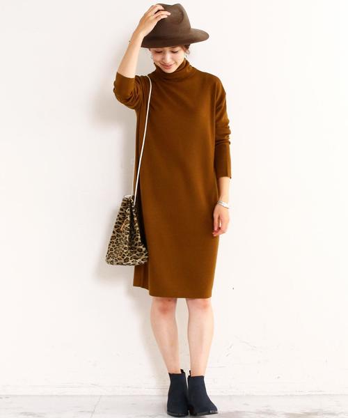 BEAUTY&YOUTH UNITED ARROWS（ビューティーアンドユースユナイテッドアローズ）の「BY∵ フルニードルタートルニットワンピース◆（ワンピース・レディース・ブラック/グレー/ブラウン・FREE）」の6枚目の写真