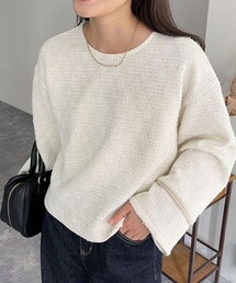 MIXツイードニットプルオーバー