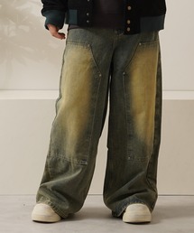 オーバーダイ ダブルニー バギーデニムパンツ / Overdyed Double Knee Baggy Denim Pants
