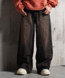 オーバーダイ ダブルニー バギーデニムパンツ / Overdyed Double Knee Baggy Denim Pants