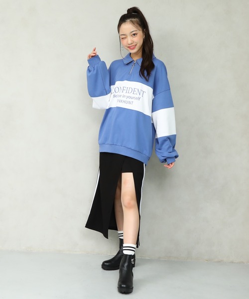 PINKHUNT ピンクハント 切り替え ハーフジップ トレーナー 0108K（スウェット）｜PINKHUNT（ピンクハント）