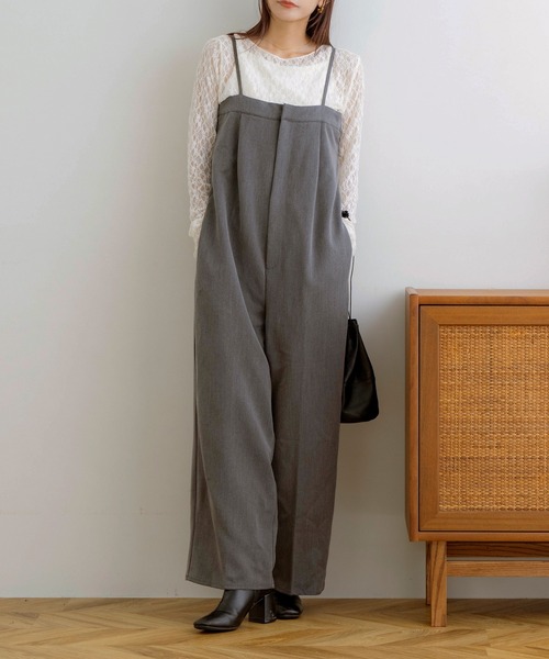 NOAHL(ノアル)の「【NOAHL】ツイルバックデザインサロペット(サロペット/オーバーオール・レディース・グレイッシュベージュ/チャコール/キナリ・FREE)」の5枚目の写真