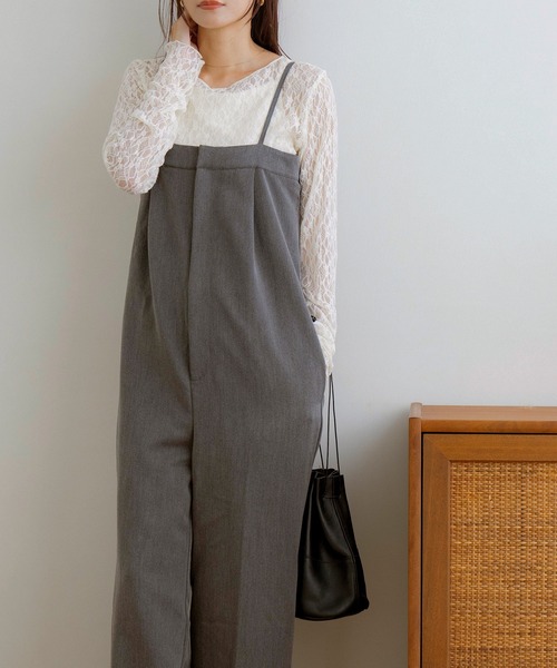 NOAHL(ノアル)の「【NOAHL】ツイルバックデザインサロペット(サロペット/オーバーオール・レディース・グレイッシュベージュ/チャコール/キナリ・FREE)」の7枚目の写真