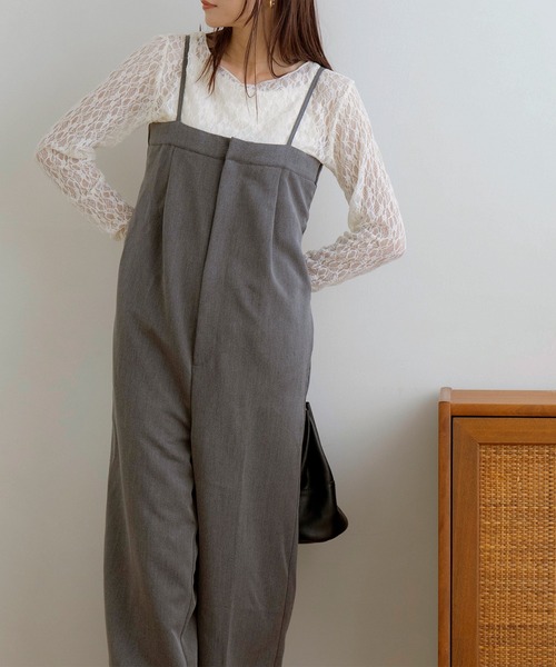 NOAHL(ノアル)の「【NOAHL】ツイルバックデザインサロペット(サロペット/オーバーオール・レディース・グレイッシュベージュ/チャコール/キナリ・FREE)」の8枚目の写真