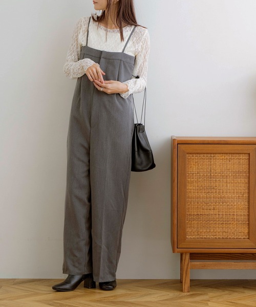 NOAHL(ノアル)の「【NOAHL】ツイルバックデザインサロペット(サロペット/オーバーオール・レディース・グレイッシュベージュ/チャコール/キナリ・FREE)」の11枚目の写真