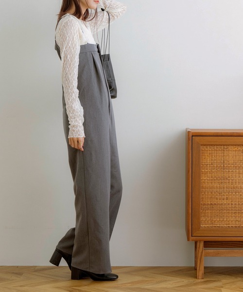 NOAHL(ノアル)の「【NOAHL】ツイルバックデザインサロペット(サロペット/オーバーオール・レディース・グレイッシュベージュ/チャコール/キナリ・FREE)」の12枚目の写真