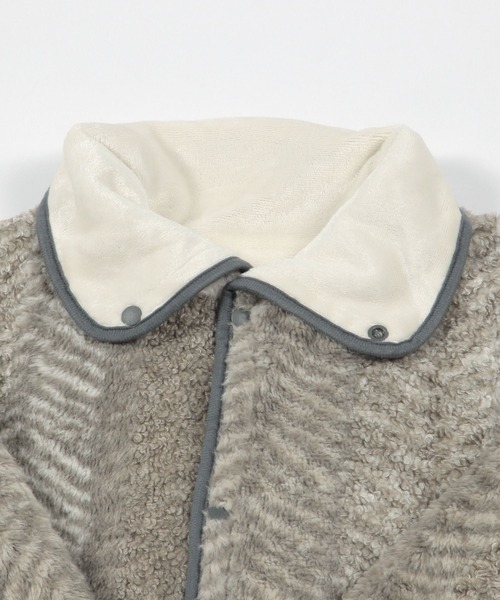 ブラウン ヘリンボーンファーコート セール】ヘリンボーンファーコートブランケット（ルームウェア