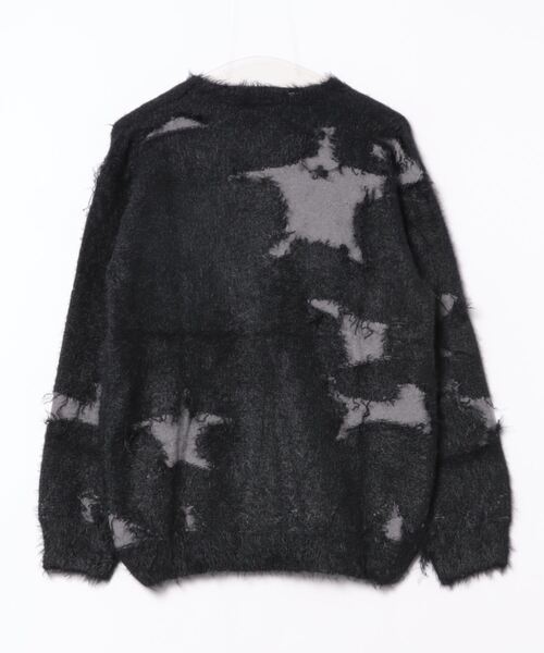 HOOK(フック)の「HOOK -select- 星模様シャギーニット(ニット/セーター・メンズ・ブラック/チョコ・MEDIUM/LARGE)」の3枚目の写真