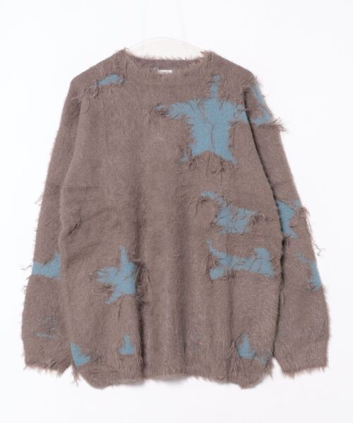 HOOK(フック)の「HOOK -select- 星模様シャギーニット(ニット/セーター・メンズ・ブラック/チョコ・MEDIUM/LARGE)」の17枚目の写真